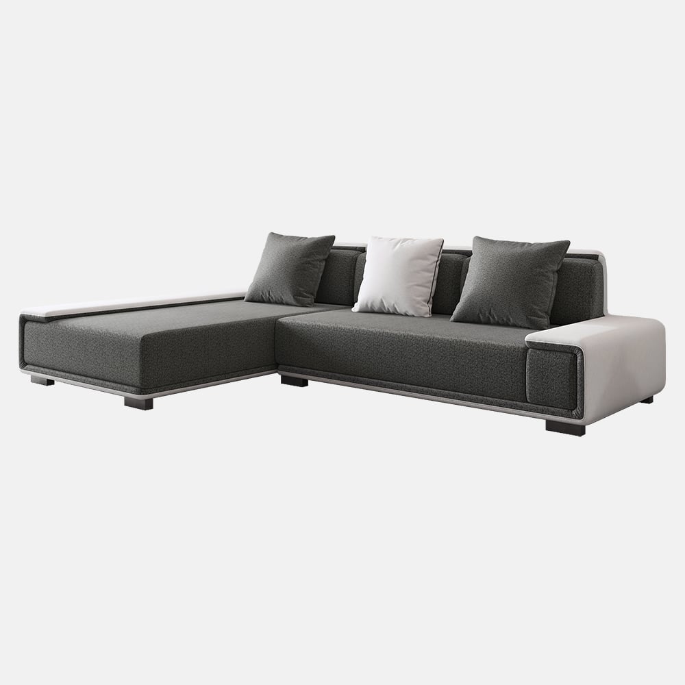 HMR - Doart 108.3" Cotton & Linen Convertible Sleeper Sofa Modular Corner L-Shaped 4-Seater