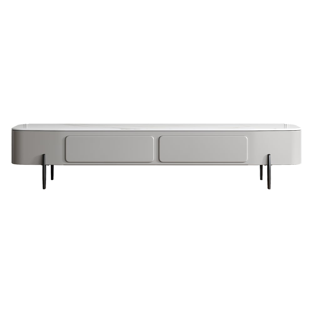 HMR - Galure Modern Long Light Gray Faux Marble TV Stand Storage Media Console for 75'' TV