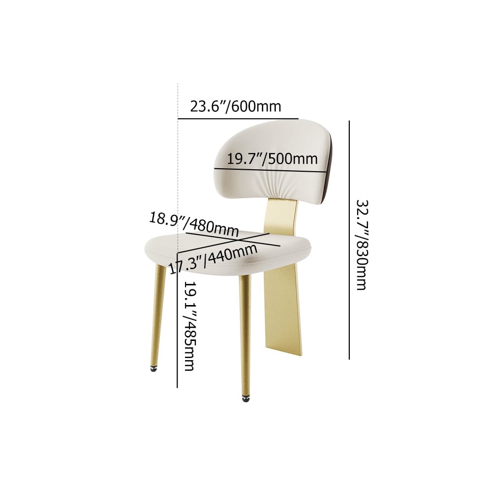 HMR - Set of 2 Modern Dining Chairs with PU Leather