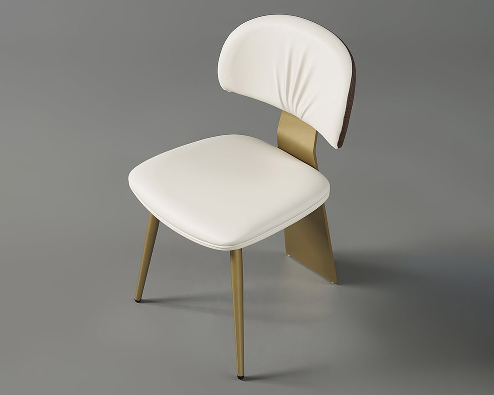 HMR - Set of 2 Modern Dining Chairs with PU Leather