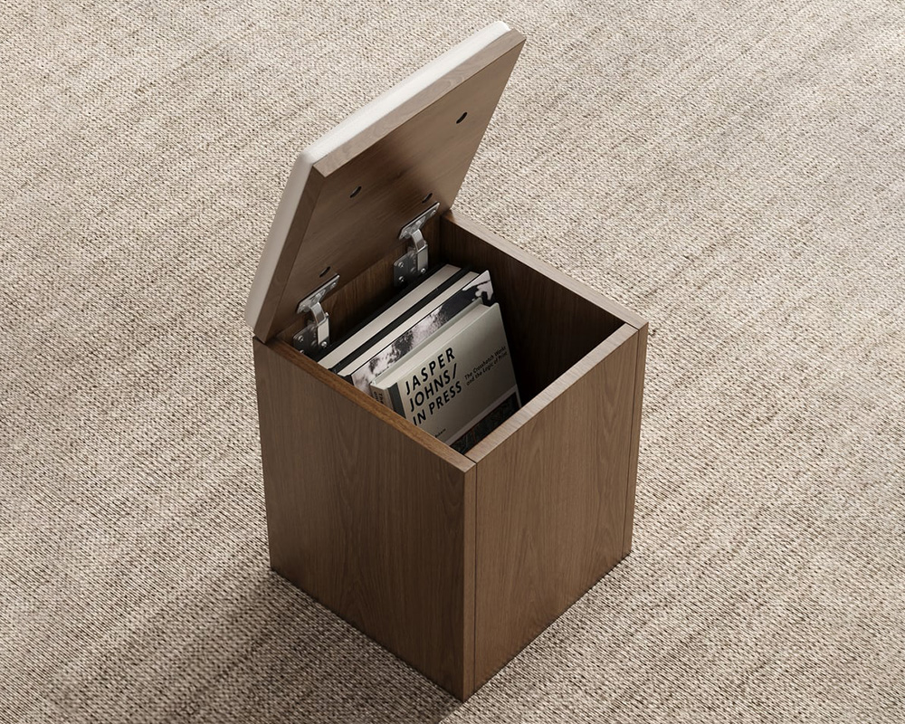 HMR 39" Lift-Top Foldable Coffee Table with 4 Stools & Storage - Walnut