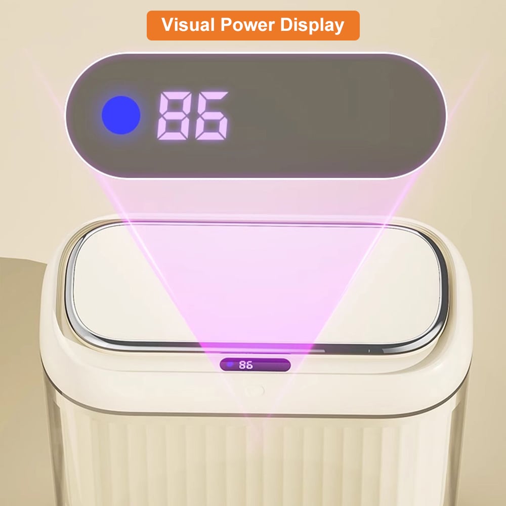 HMR - Automatic Motion Sensor Slim Trash Can with Lid Smart Touchless Garbage Can for Bathroom
