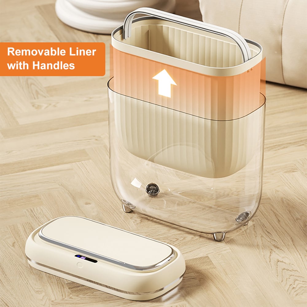 HMR - Automatic Motion Sensor Slim Trash Can with Lid Smart Touchless Garbage Can for Bathroom