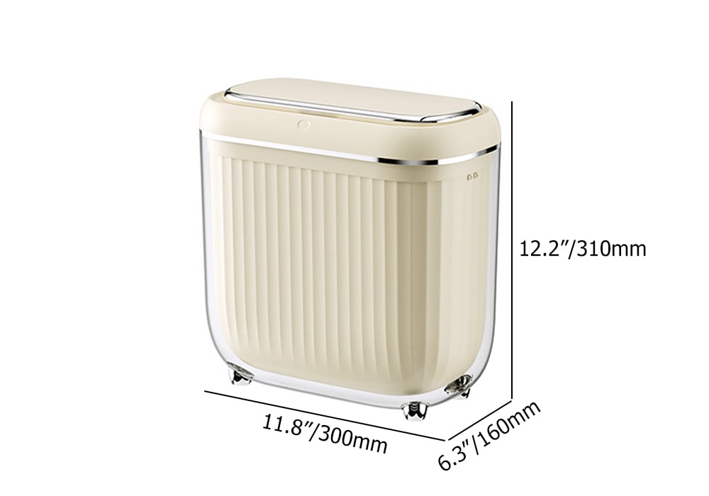 HMR - Automatic Motion Sensor Slim Trash Can with Lid Smart Touchless Garbage Can for Bathroom
