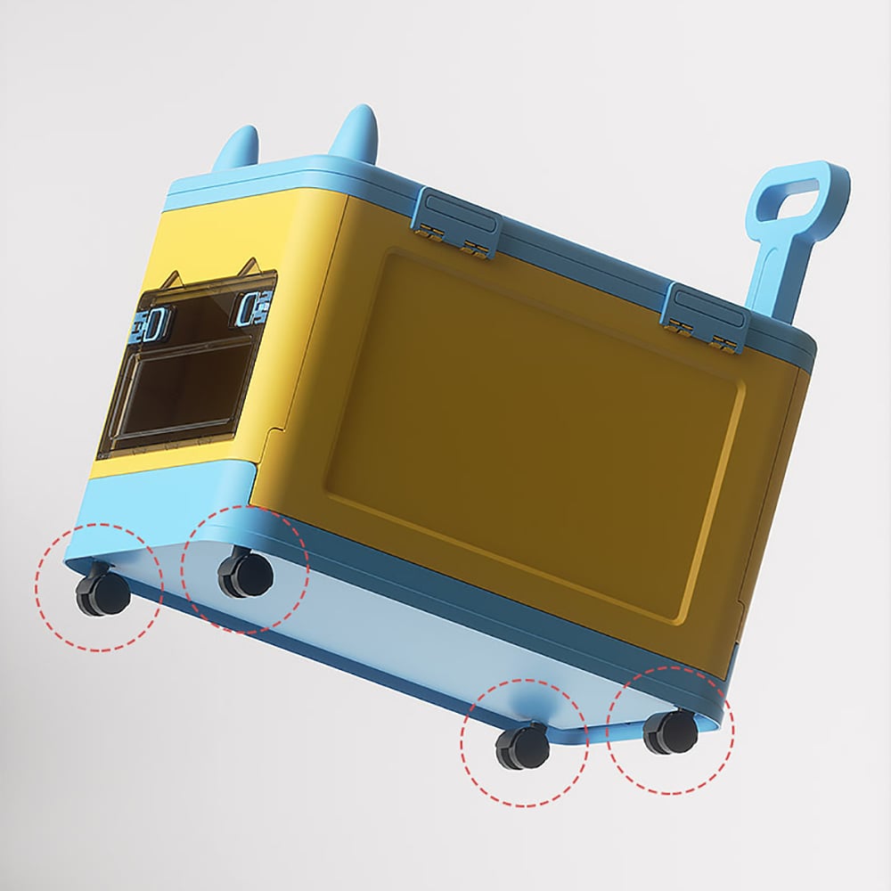 HMR - Stackable Folding Children Toy Organizer Cart Multifunctional Storage Box with Wheels