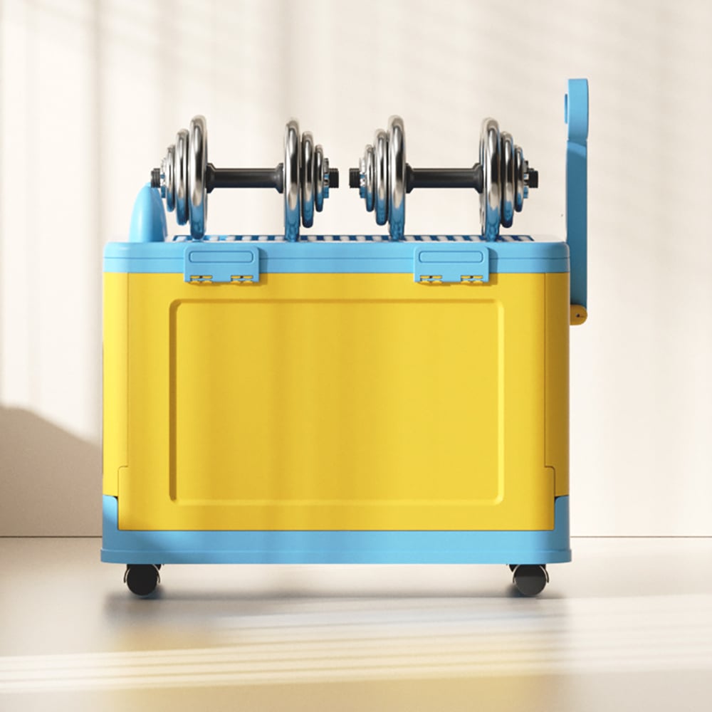 HMR - Stackable Folding Children Toy Organizer Cart Multifunctional Storage Box with Wheels