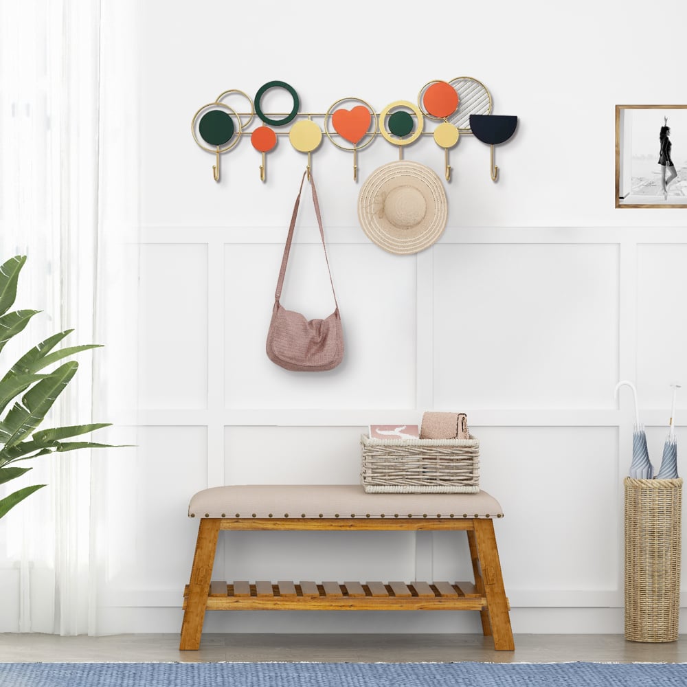 HMR - 7-Hook Modern Entryway Wall Mounted Coat Rack