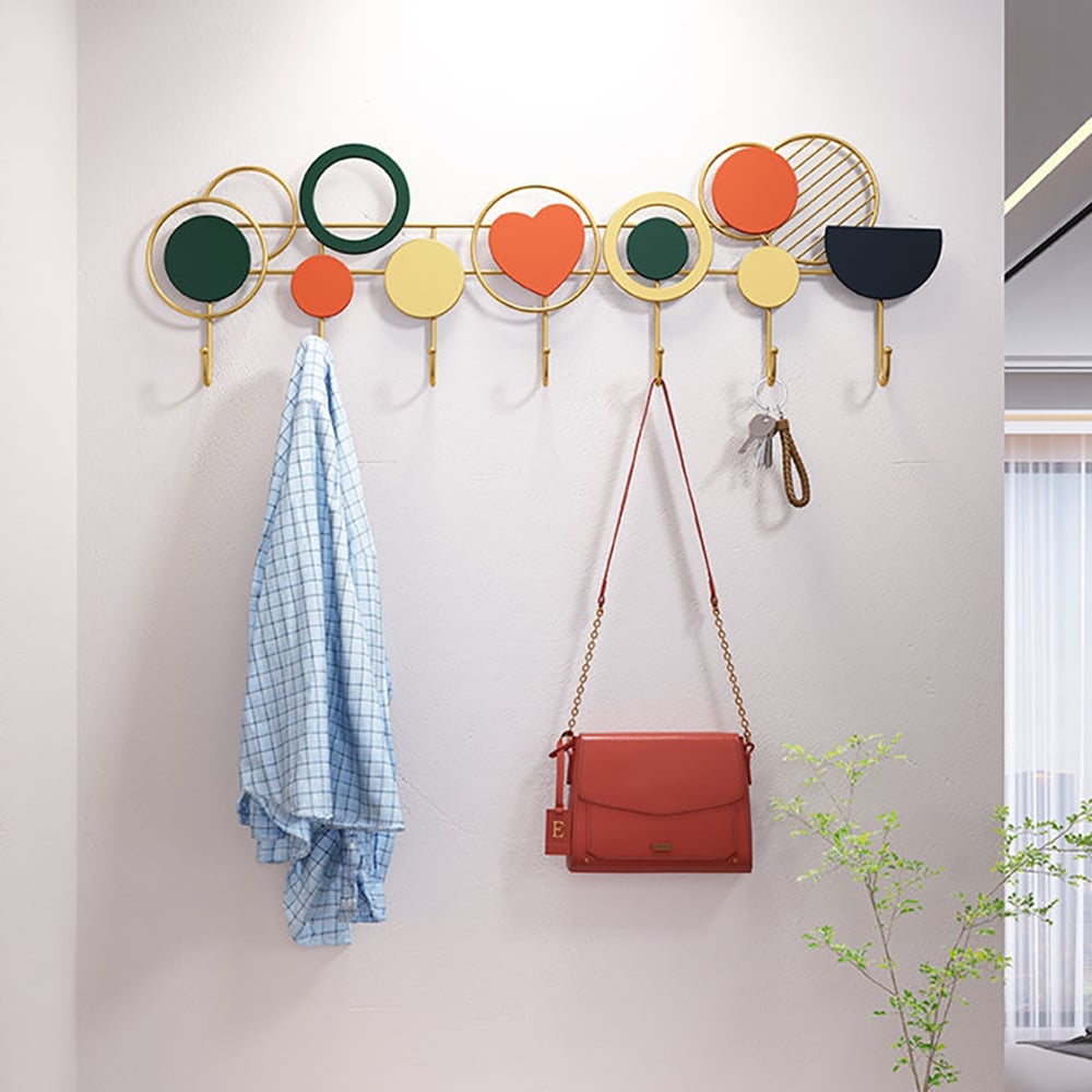 HMR - 7-Hook Modern Entryway Wall Mounted Coat Rack