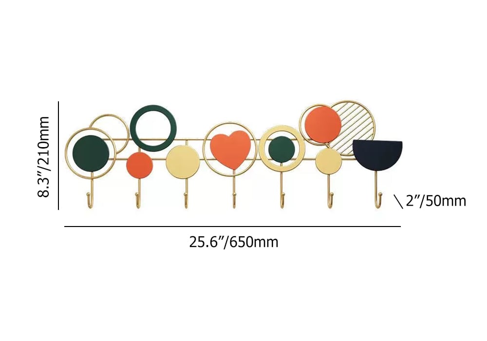 HMR - 7-Hook Modern Entryway Wall Mounted Coat Rack