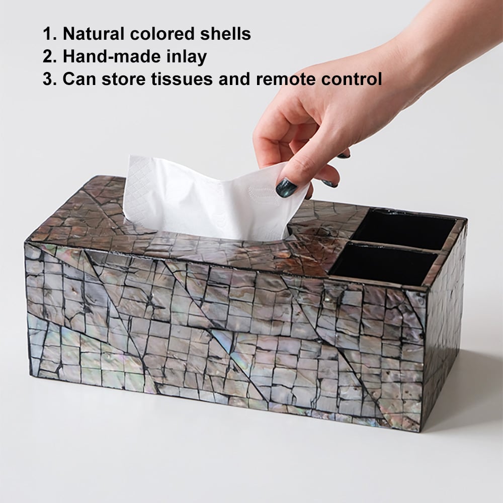 HMR - Modern Tissue Box Cover Multifunctional Nightstand Organizer with Remote Control Holder