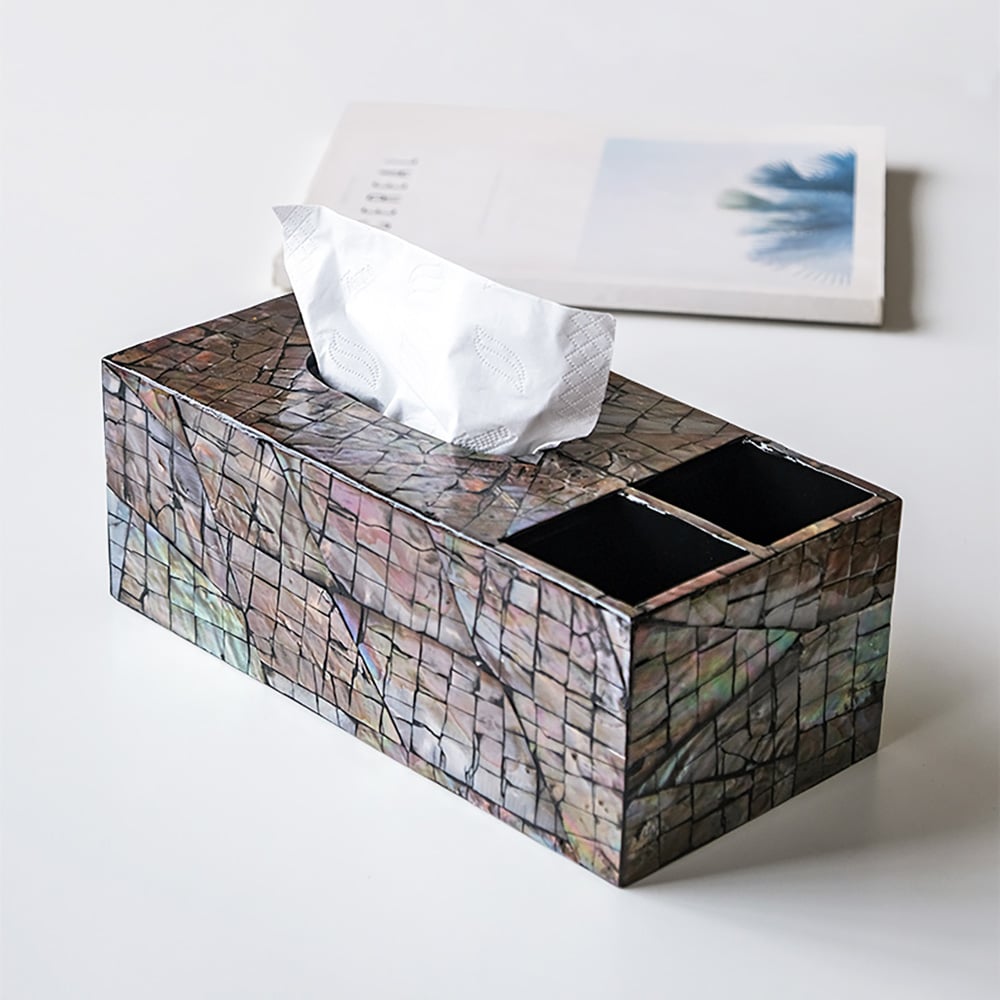 HMR - Modern Tissue Box Cover Multifunctional Nightstand Organizer with Remote Control Holder