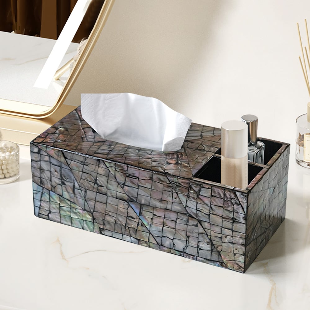 HMR - Modern Tissue Box Cover Multifunctional Nightstand Organizer with Remote Control Holder