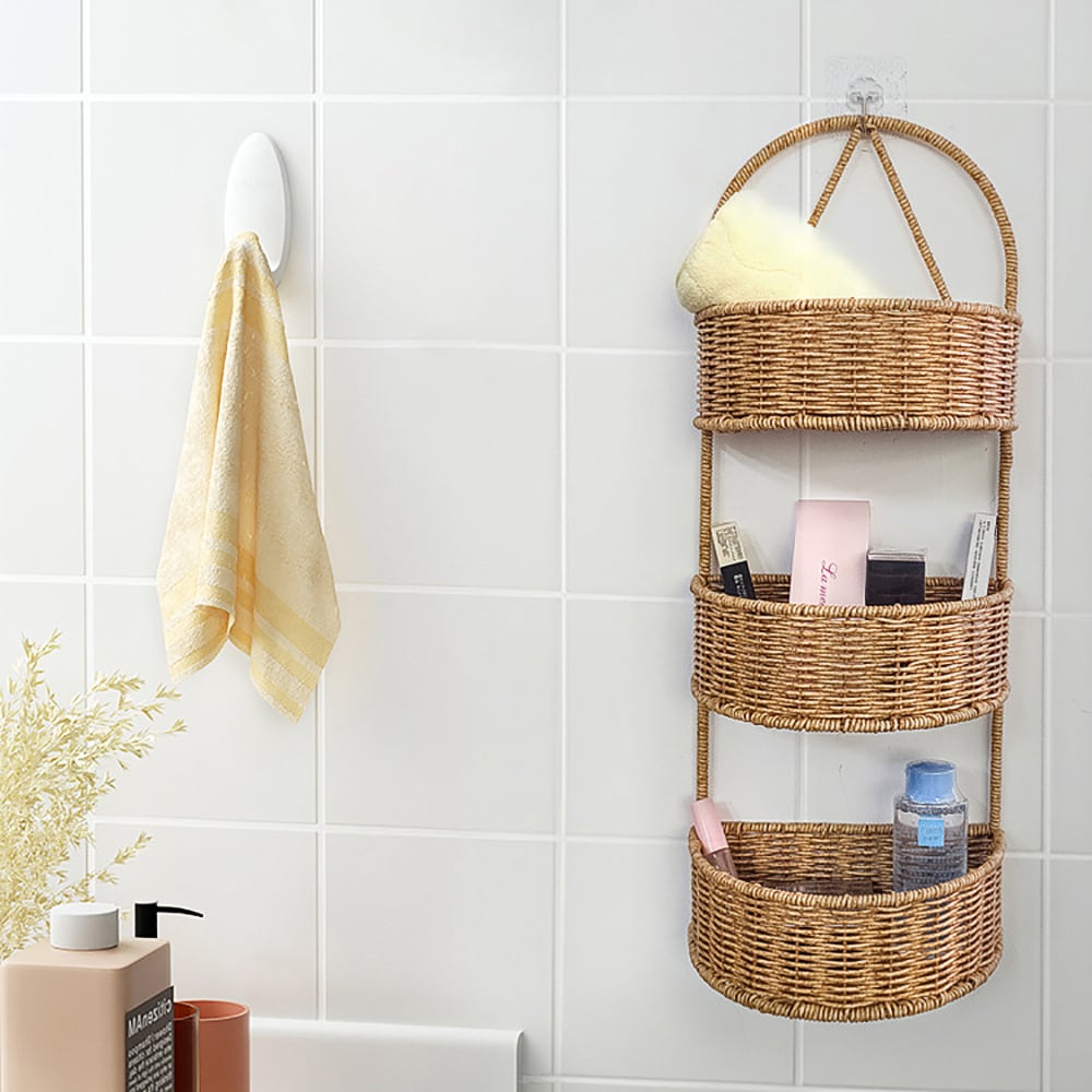 HMR - 3-Tier Wall Hanging Basket Rattan Planter