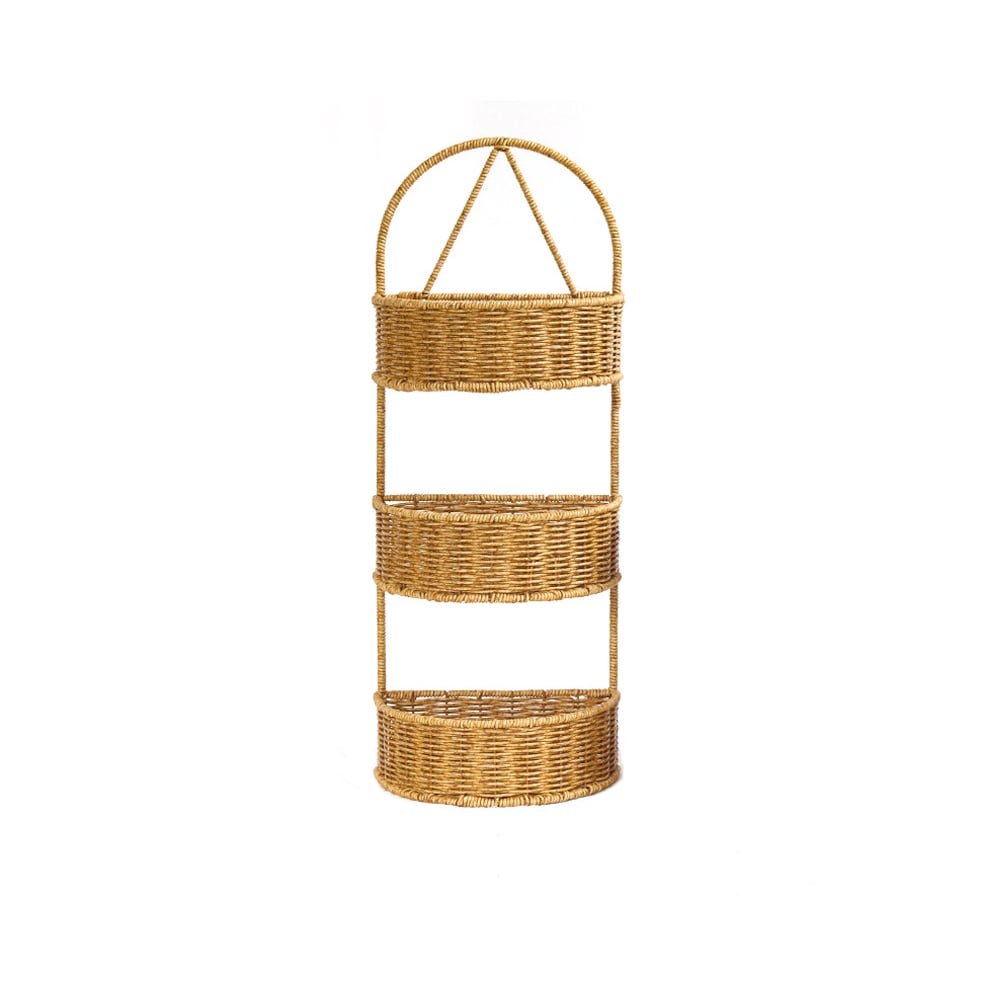 HMR - 3-Tier Wall Hanging Basket Rattan Planter