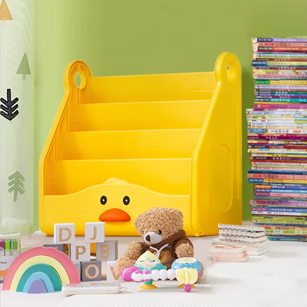 HMR - 4-Tier Little Duck Toy Storage Rack Organizer Children Bookshelf