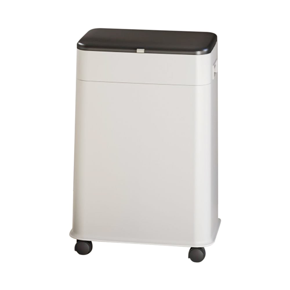 HMR - White Liftable Kitchen Trash Can Rolling Garbage Bin With Cover