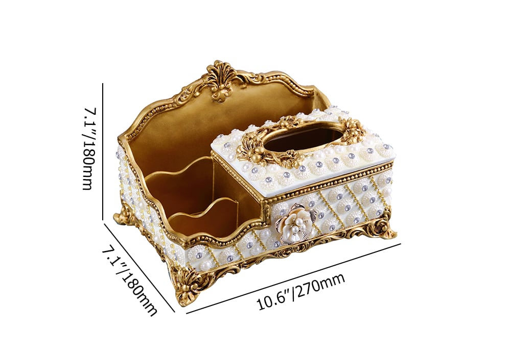 HMR - Handmade Luxury European Tissue Holder Remote Control Storage Living Room Table Storage