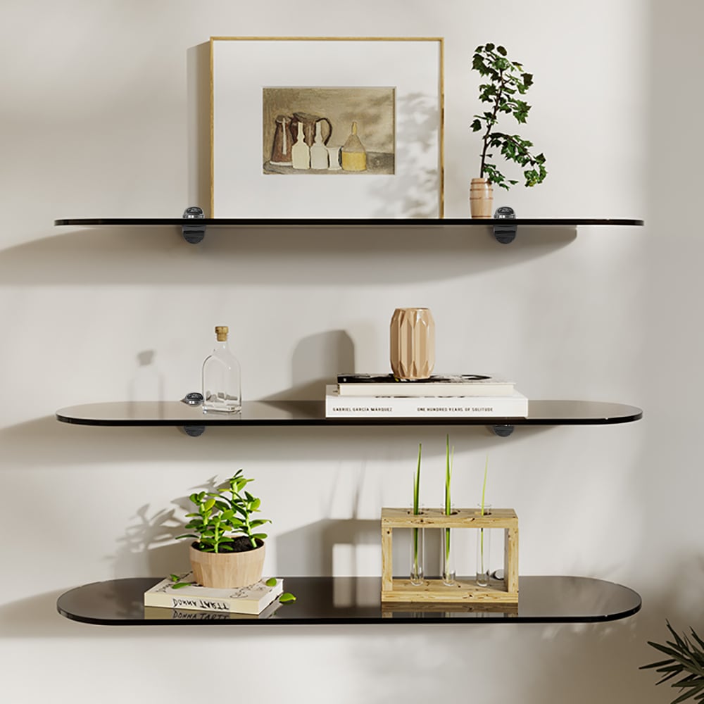 HMR - 3-Tier Acrylic Wall Mounted Storage Racks Floating Shelves