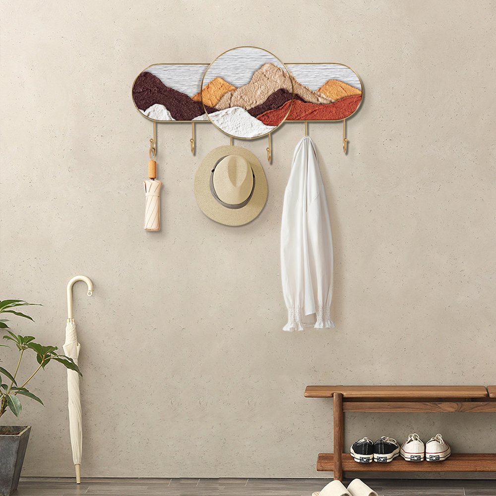HMR - 23.7'' Wall Art Decorative Coat Rack with 6 Hooks
