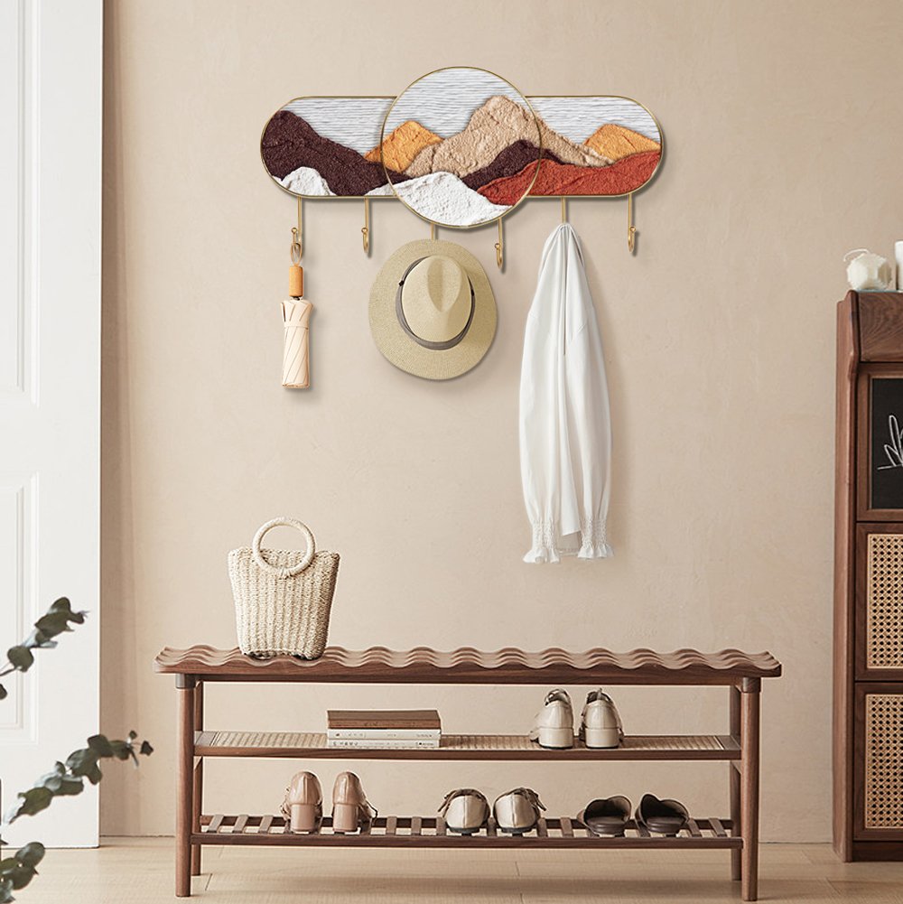HMR - 23.7'' Wall Art Decorative Coat Rack with 6 Hooks