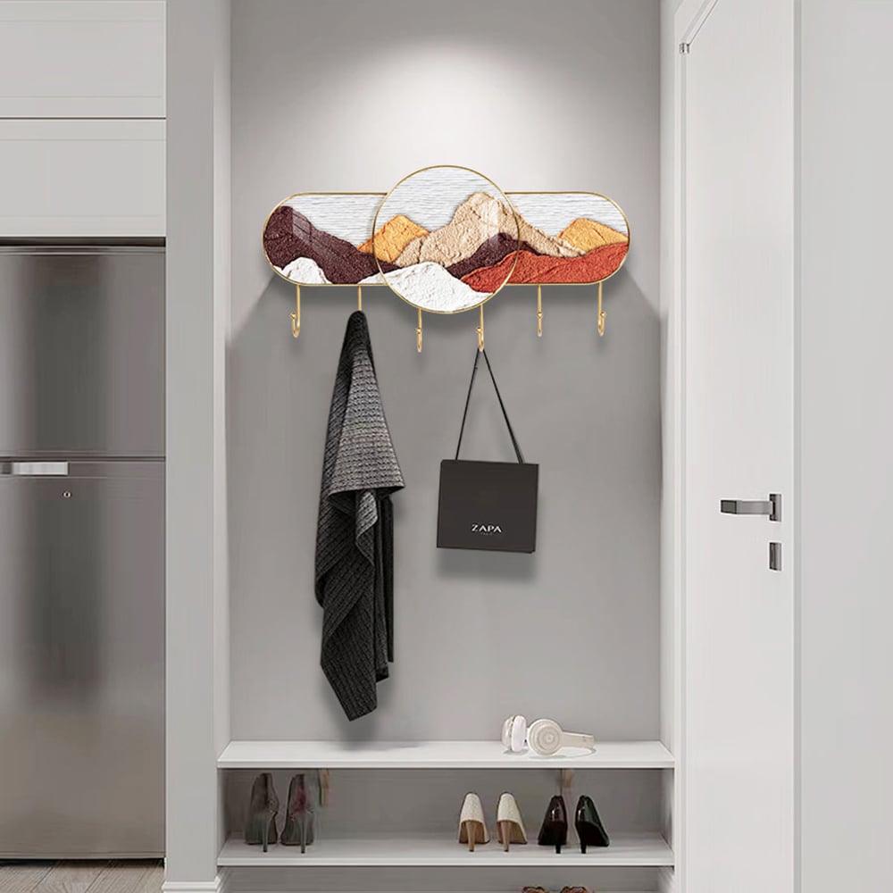 HMR - 23.7'' Wall Art Decorative Coat Rack with 6 Hooks