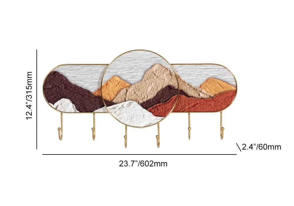 HMR - 23.7'' Wall Art Decorative Coat Rack with 6 Hooks