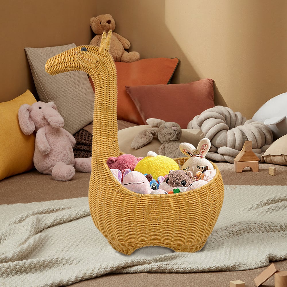 HMR - 23.6'' Giraffe Rattan Floor Toy Storage Basket