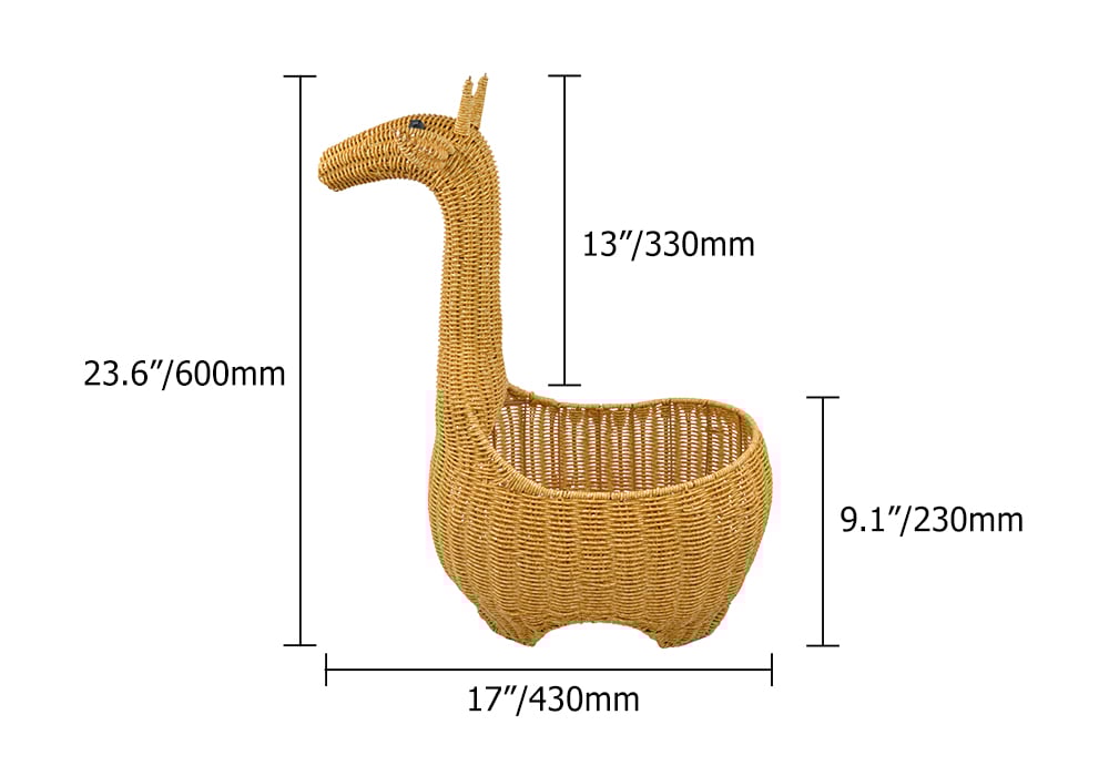 HMR - 23.6'' Giraffe Rattan Floor Toy Storage Basket