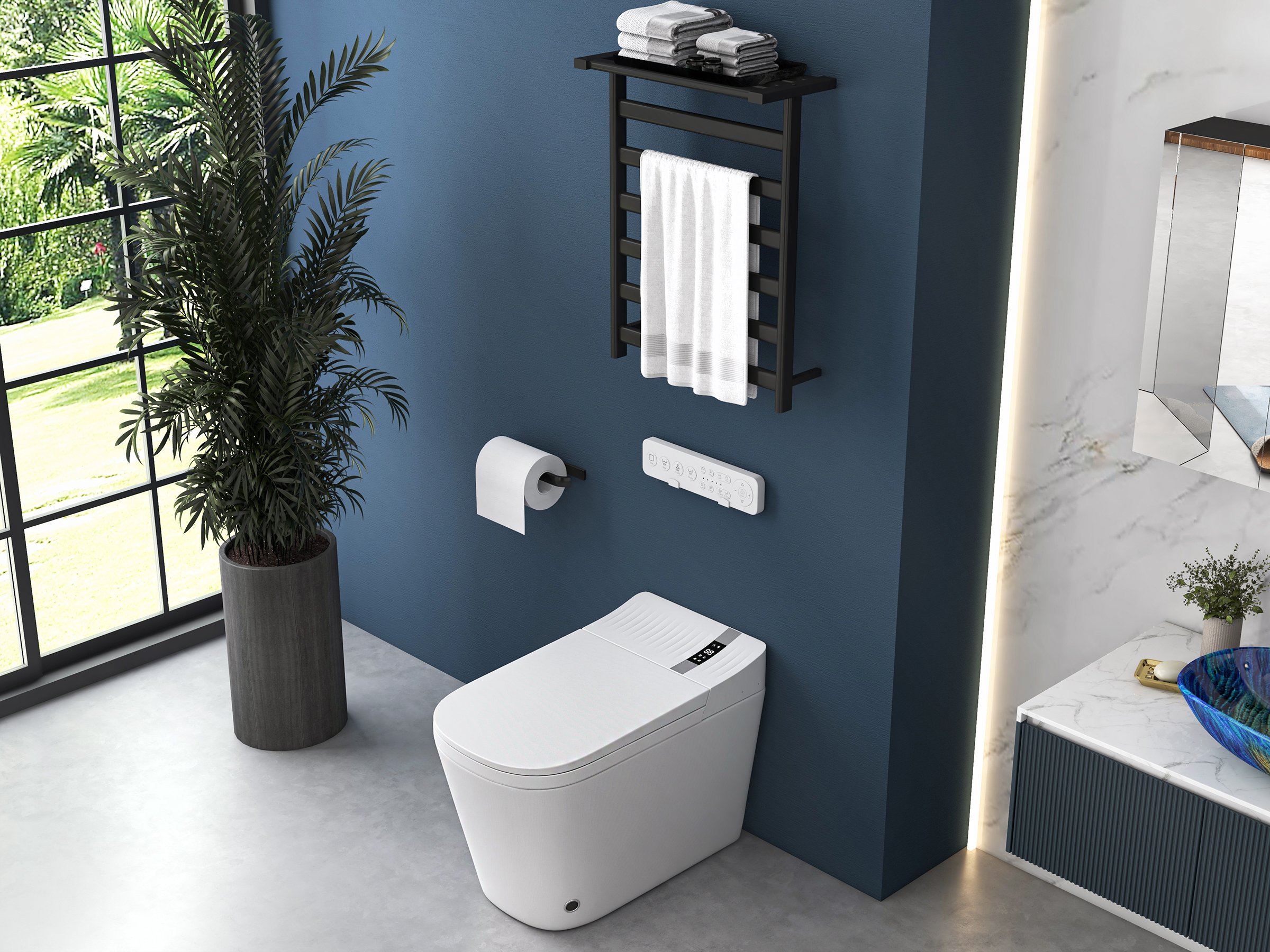 HMR - 32" Modern Wall-mounted LED Lighted Bathroom Medicine Cabinet Vanity Mirror with Storage