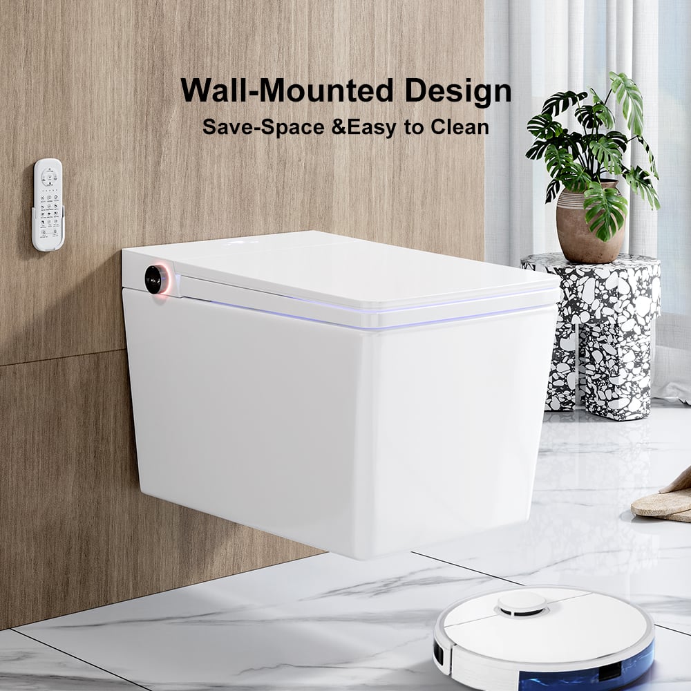HMR - Automatic Wall-Mounted Smart Toilet with Auto Open/Close Lid 1.32 GPF