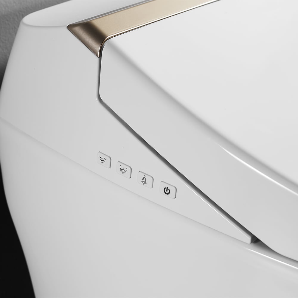 HMR - Set of 2 Elongated Smart Toilet Floor Mounted Automatic Toilet Self-Clean