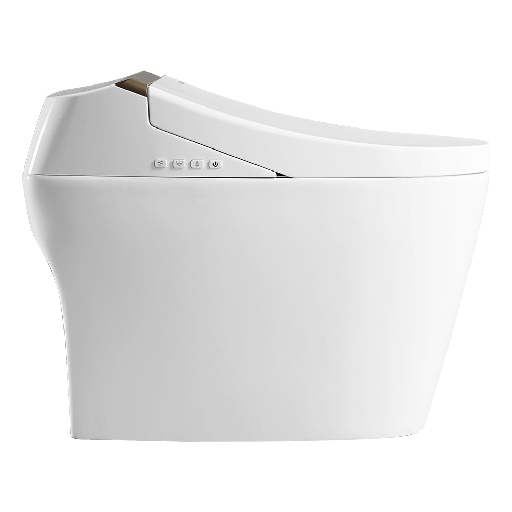 HMR - Set of 2 Elongated Smart Toilet Floor Mounted Automatic Toilet Self-Clean