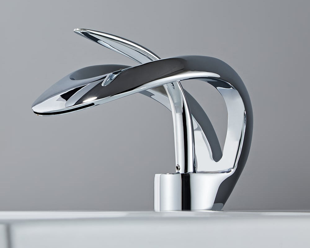 HMR Waterfall Bathroom Sink Faucet Single Handle Solid Brass - Chrome