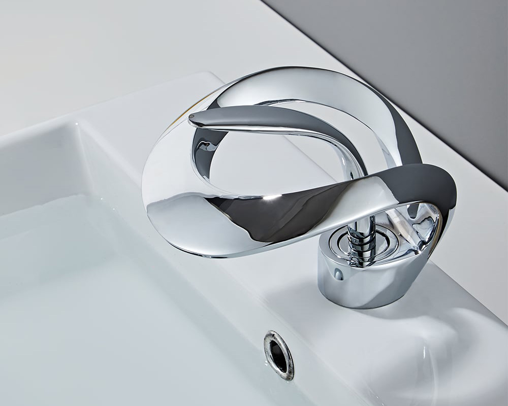 HMR Waterfall Bathroom Sink Faucet Single Handle Solid Brass - Chrome