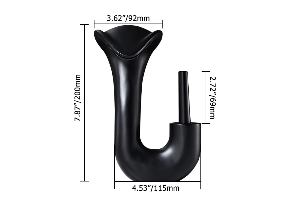 HMR - Modern Elegant Waterfall Bathroom Sink Faucet Single Handle Solid Brass in Black