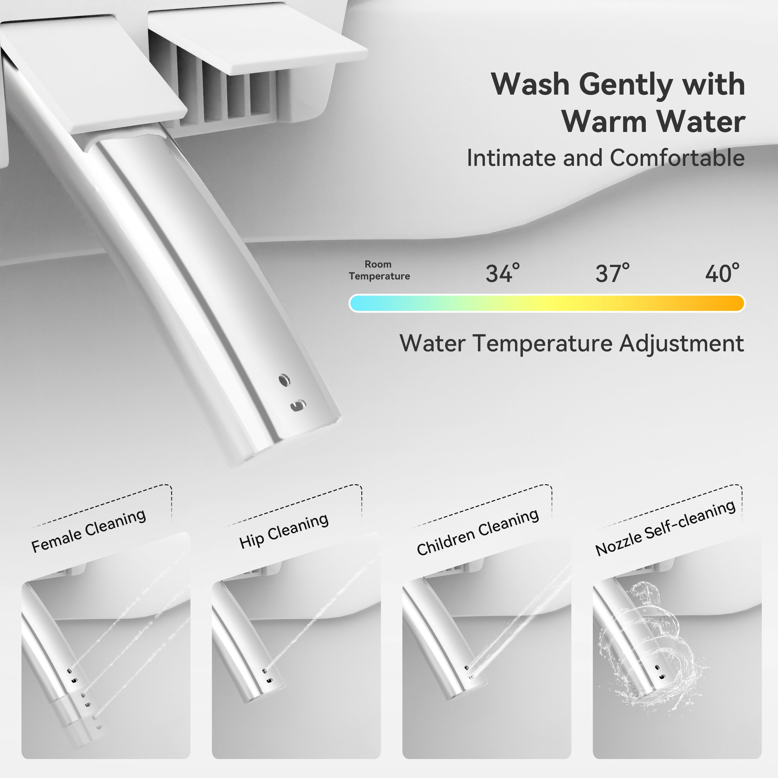 HMR - Automatic Smart Bidet Toilet with Rear Ambient Light 1.32 GPF