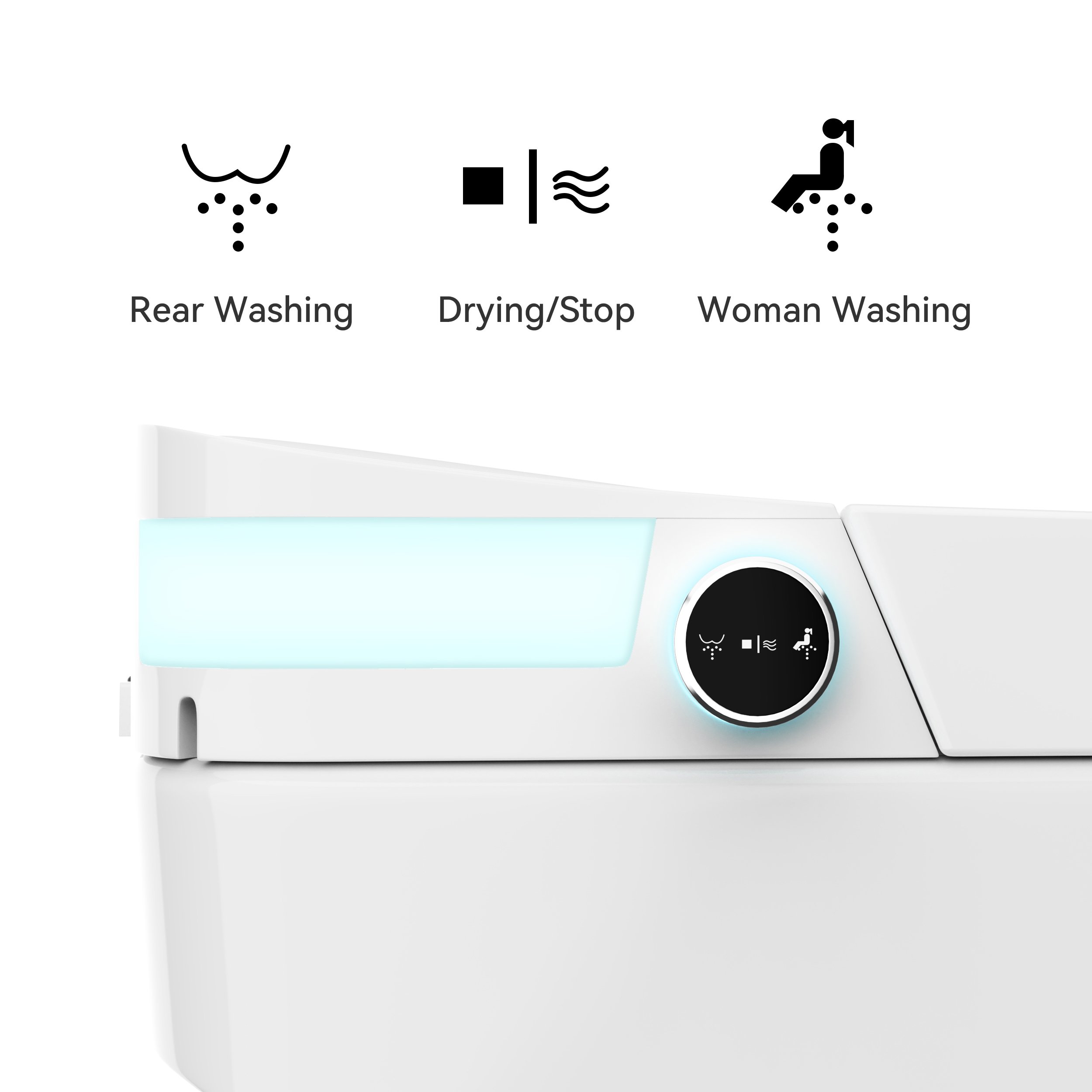 HMR - Automatic Smart Bidet Toilet with Rear Ambient Light 1.32 GPF