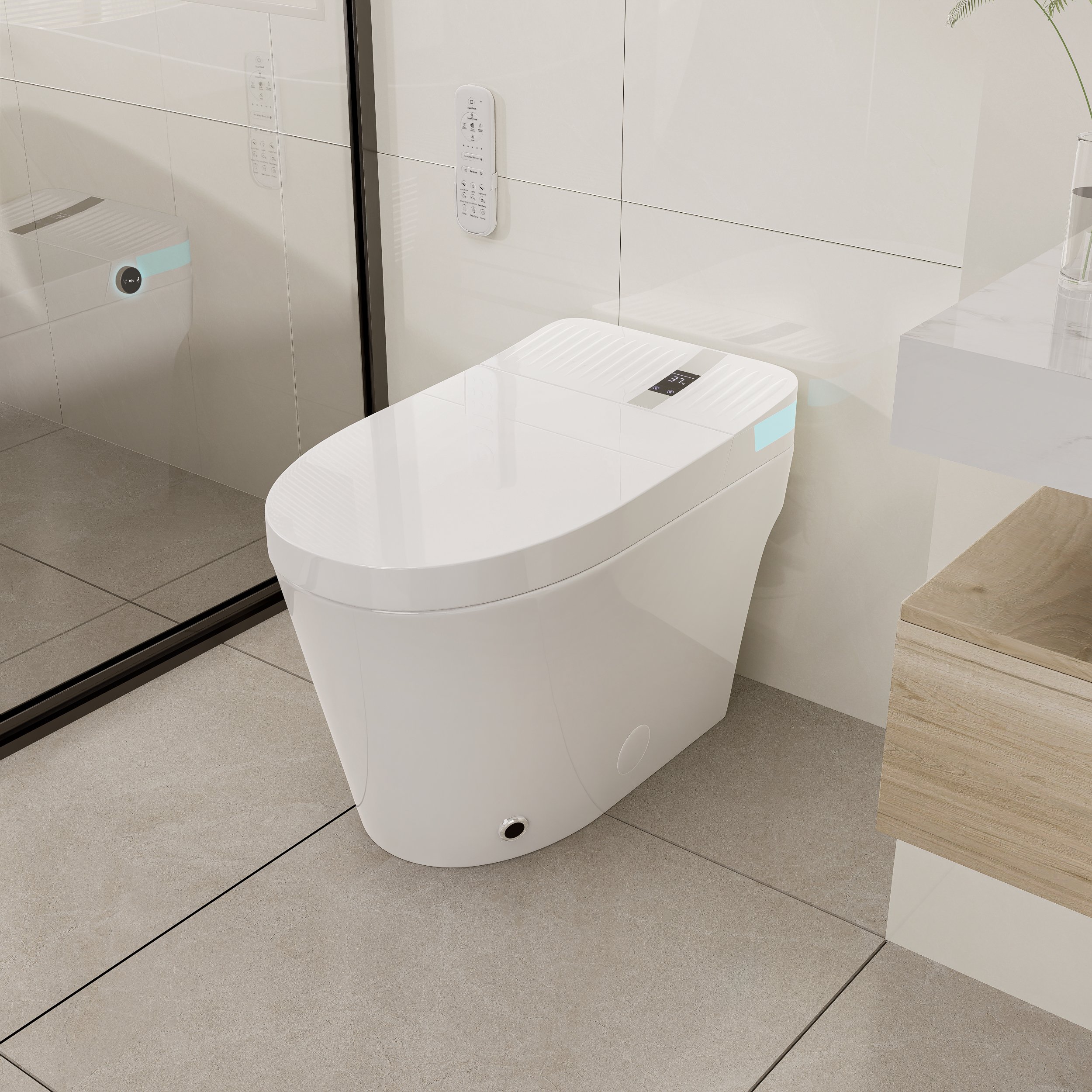 HMR - Automatic Smart Bidet Toilet with Rear Ambient Light 1.32 GPF