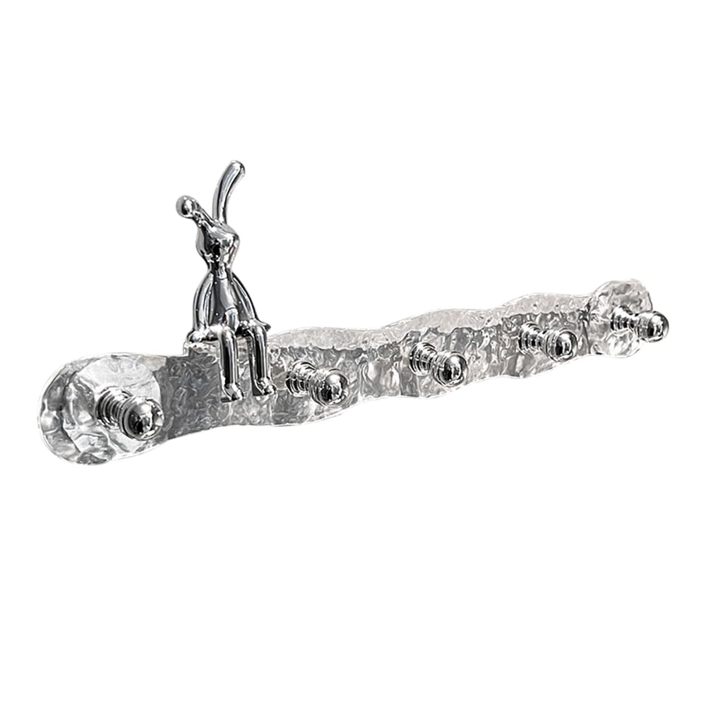 HMR - Water Ripple Acrylic Towel Rack Rabbit Wall Hanger Storage Hooks Decor for Bathroom