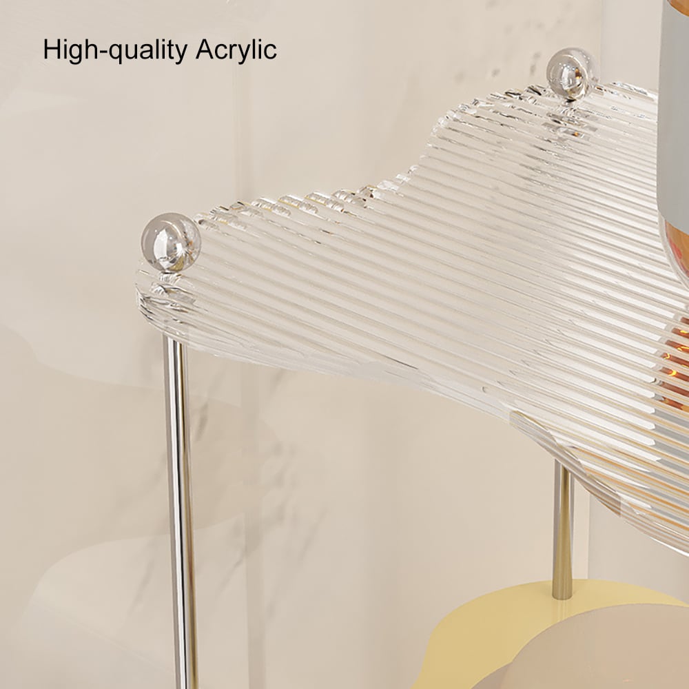 HMR - 3-Tier Amber & Clear & Beige Acrylic Bathroom Storage Rack Makeup Cosmetic Organizer