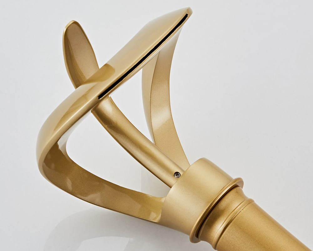 HMR Modern Elegant Waterfall Bathroom Vessel Sink Faucet Single Handle Solid Brass - Gold