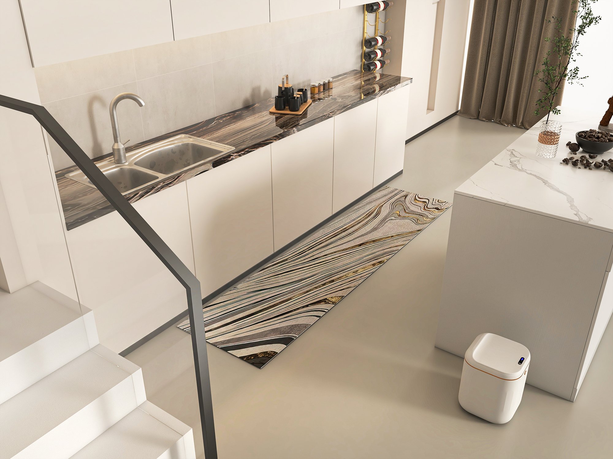 HMR - Automatic Touchless Motion Sensor Trash Can White Smart Garbage Can for Bathroom Kitchen