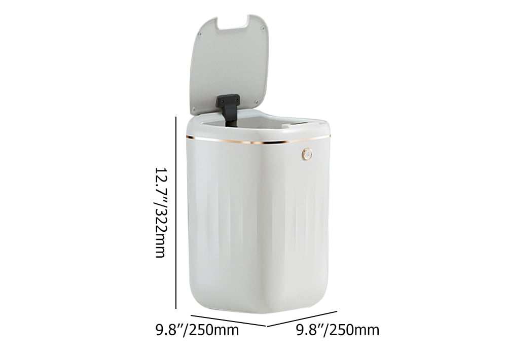 HMR - Automatic Touchless Motion Sensor Trash Can White Smart Garbage Can for Bathroom Kitchen