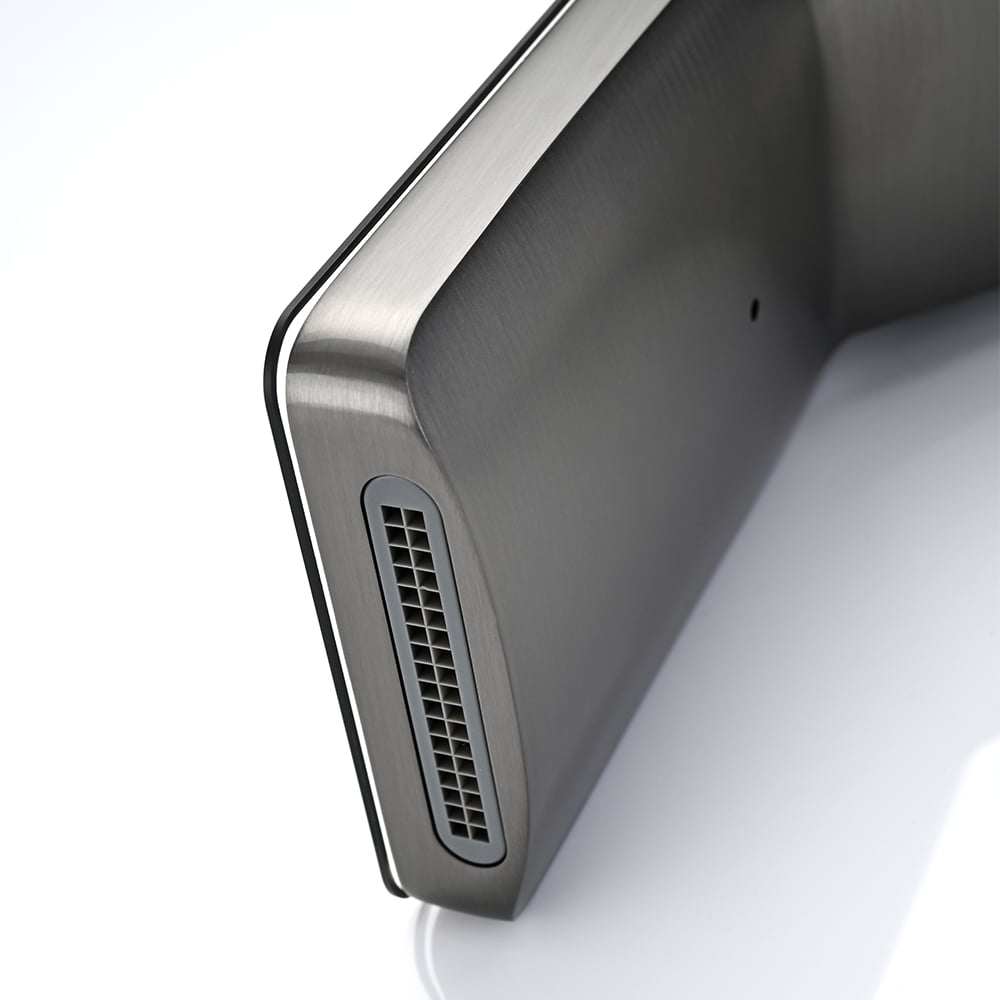 HMR - Led Digital Temperature Display Bathroom Rotating Faucet in Dark Gray