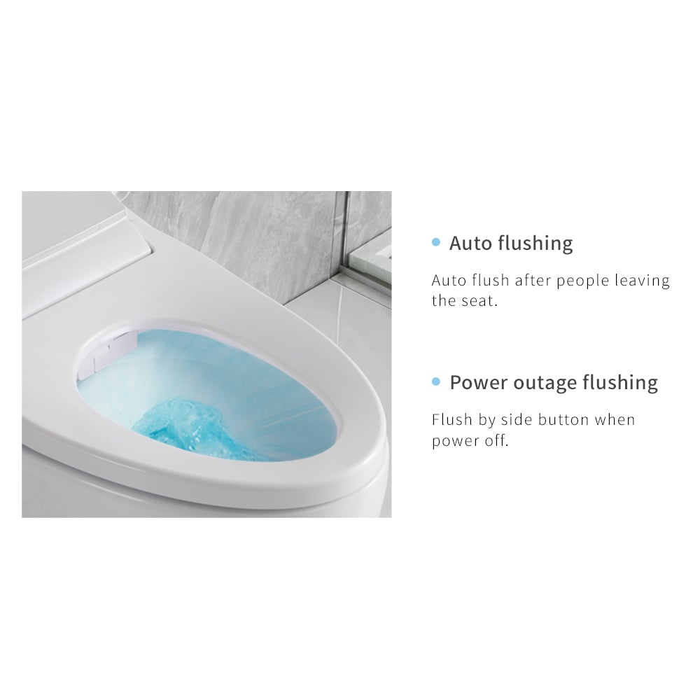 HMR - Set of 2 Automatic Flushing Smart Bidet Toilet with Multi-Function 1.32 GPF