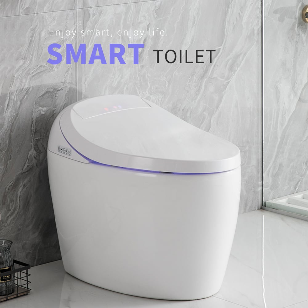 HMR - Set of 2 Automatic Flushing Smart Bidet Toilet with Multi-Function 1.32 GPF