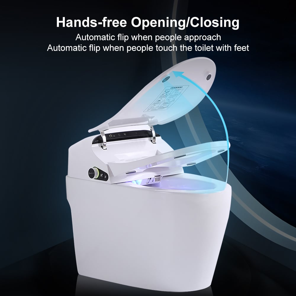 HMR Set of Two Automatic Smart Bidet Toilet with Deodorizing Function 1.28 GPF - Rose Gold