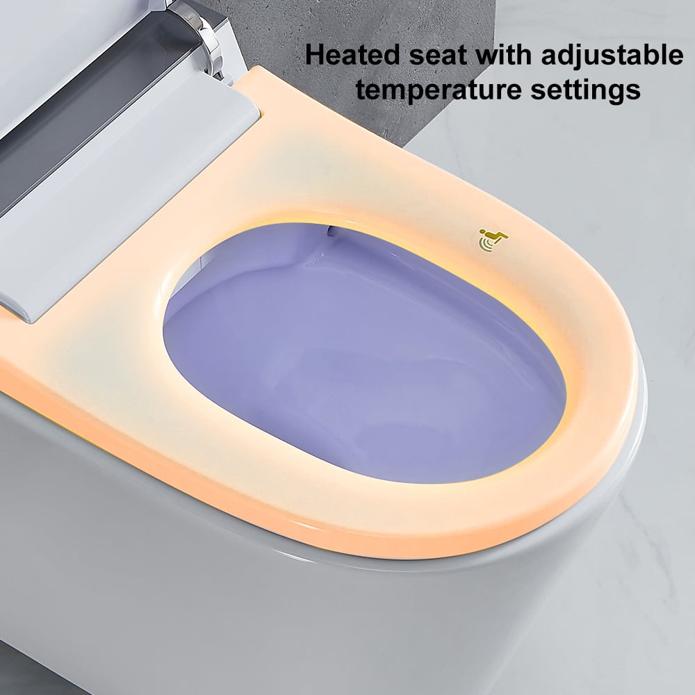 HMR Set of Two Automatic Wall-Mounted Smart Bidet Toilet with In-Wall Tank White 1.58 GPF - White