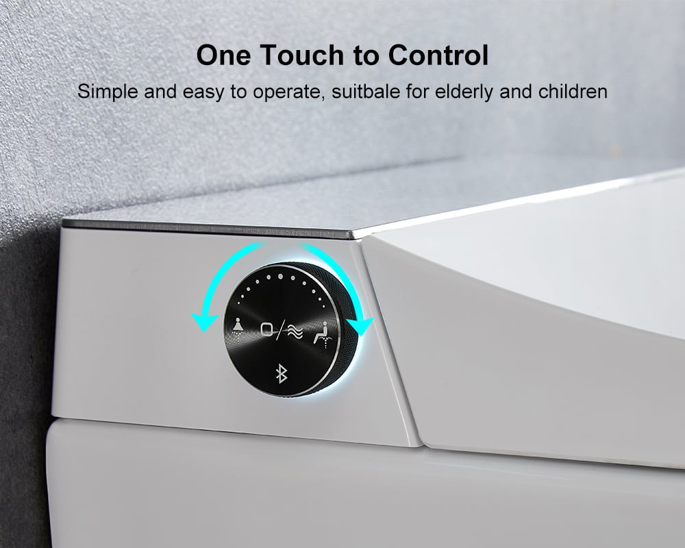 HMR Set of Two Automatic Wall-Mounted Smart Bidet Toilet with In-Wall Tank White 1.58 GPF - White