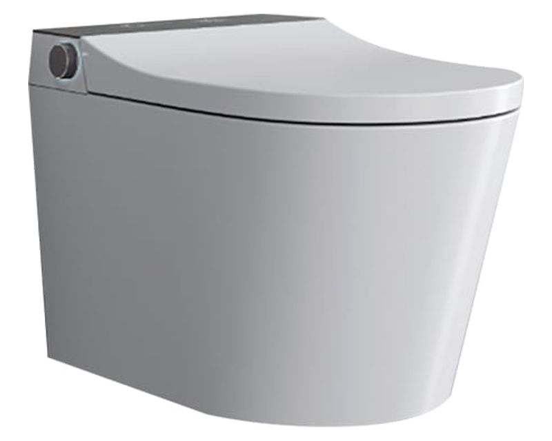 HMR Set of Two Automatic Wall-Mounted Smart Bidet Toilet with In-Wall Tank White 1.58 GPF - White